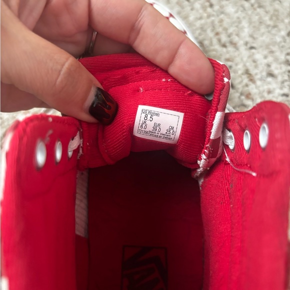 Vans Red and White Checkered High-Top Sneakers - Picture 7 of 7